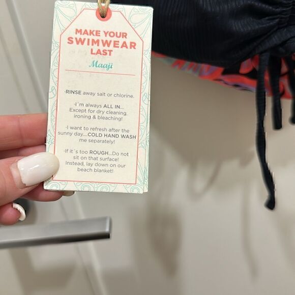 NWT-Maaji Women's Standard Black Onyx Bandy Bikini Strapless Bandeau Size S - Picture 14 of 16